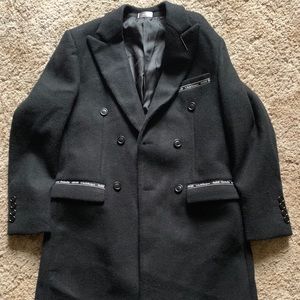 Dior Atelier Black Wool Over Coat Pea Coat